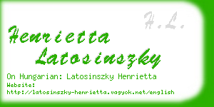 henrietta latosinszky business card